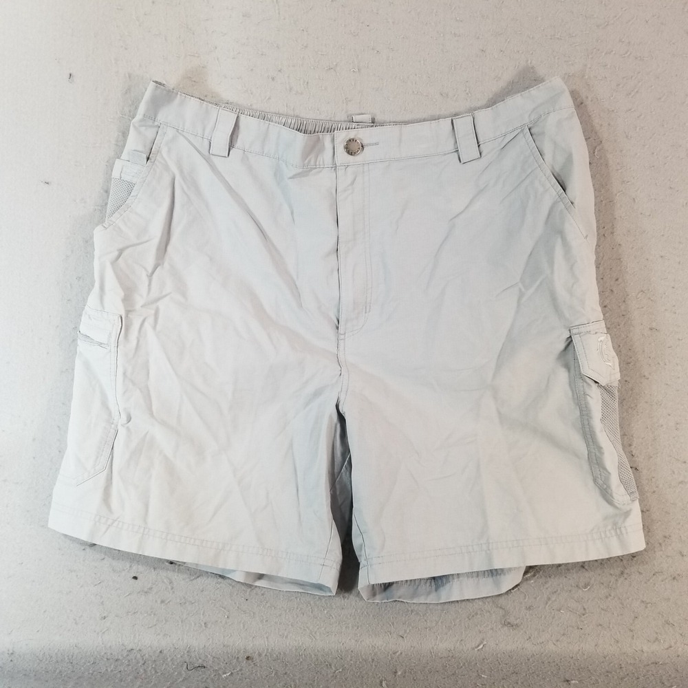 Reel Legends cargo shorts men's 2XL XXL gray Dri-Fit flex waist outdoor fishing